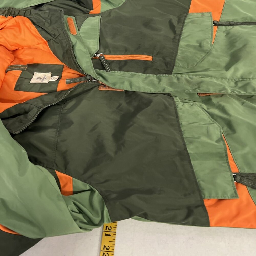 Lands End Kids Boys Jacket w/ Hood Green & Orange M 10/12 - Picture 6 of 11